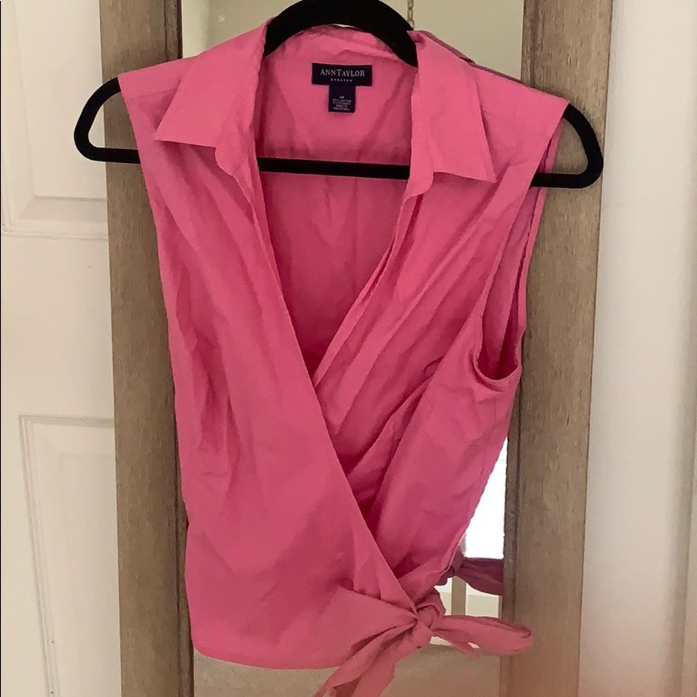 Sleeveless wrap around top